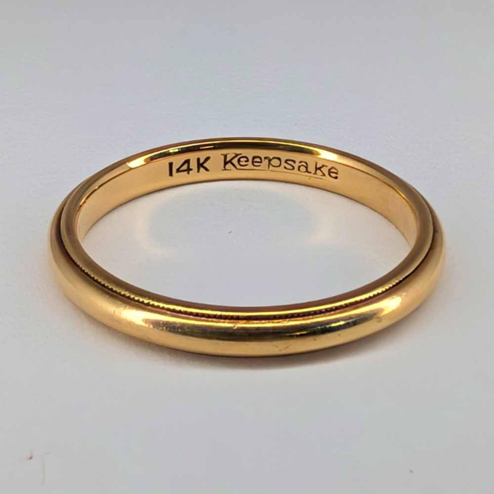 vintage Keepsake 14K Yellow Gold Wedding/Anniversary Band Ring Size 6